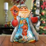 The Holiday Aisle® Fifield Mini Tale Illustrated Santa w/ Snowmaiden Figurine Derevo Collection Wood in Brown | 4 H x 3 W x 2.25 D in | Wayfair