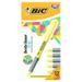 BIC Brite Liner Grip Highlighter Chisel Tip Rubber Grip Fluorescent Yellow Ink 12 Count