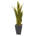Nearly Natural 4.5ft. Sansevieria Artificial Plant in Slate Planter Green