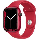 Restored Apple Watch Series 7 (GPS) 45mm Red Aluminum Case with Red Sport Band - MKN93LL/A (Refurbished)