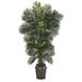 78 Golden Cane Artificial Palm Tree in Metal Planter in Green/Charcoal