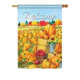 Pumpkin Patch Fall - Seasonal Impressions Decorative Vertical House Flag - Printed in USA