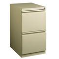 Hirsh 20 Deep Mobile Pedestal File Cabinet 2 Drawer File-File Letter Width Putty