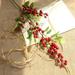 Yannee Bean Branch Berry Simulation Flower Artificial Flower Bunch Concise Bridal Wedding Party Bouquet Table Decoration Red