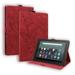 Dteck Case for Kindle Fire 7 Tablet (12th Gen 2022 Release) Butterfly Embossed Premium Protective PU Leather Folio Stand Shockproof With Pen Holder Cover for All-New Amazon Fire 7 inch Tablet Red