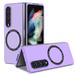 TECH CIRCLE Magnetic Case for For Samsung Galaxy Z Fold4 5G(2022) Built in Magnet Compatible with MagSafe Charger Shockproof Lightweight Slim Hard PC Folding Phone Case Purple
