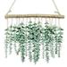 Artificial Eucalyptus Wall Hanging Decor - Fake Eucalyptus Leaves Greenery Vines Wall Hanging Plants with Wooden Stick Farmhouse Rustic Wall Decor for Wedding Kitchen Bedroom Boho Home Decor