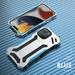 Dteck Metal Case for iPhone 13 Pro Max Anti-Fall Shockproof Military Grade Armor Bumper Heavy Duty Aluminum Alloy Protective Tough Bumper Frame Cover Blue