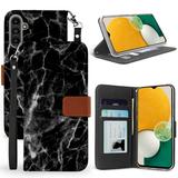 BC Pocket Wallet [Card Slots & ID Window] Case for Samsung Galaxy A13 5G - Black Marble