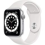 Restored Apple Watch Series 6 GPS - 44mm - Aluminum Silver Case - White Sport Band (Refurbished)