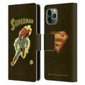 Head Case Designs Officially Licensed Superman DC Comics Vintage Fashion Comic Leather Book Wallet Case Cover Compatible with Apple iPhone 11 Pro