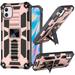 For iPhone 14 Pro (6.1 ) Heavy Duty Stand Hybrid Shockproof Rugged with Built-in Kickstand Fit Magnetic Car Mount Cover Xpm Phone Case [ Rose Gold ]