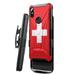 Capsule Case Compatible with Kyocera DuraSport 5G UW [Shockproof Heavy Duty Kickstand Belt Clip Holster Rugged Case Black Phone Cover] for Kyocera Dura Sport 5G C6930 (Switzerland Flag)