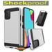 for Samsung Galaxy A72 5G Hybrid Rugged Brushed Metallic Design [Soft TPU + Hard PC] Dual Layer Shockproof Armor Impact Slim Cover Xpm Phone Case [Silver]