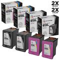 LD Remanufactured Hewlett Packard (HP) CH564WN and CH563WN (HP 61XL) Set of 4 High Yield Ink Cartridges: Includes 2