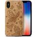 Case Yard Wooden Case Outside Soft TPU Silicone Slim Fit Shockproof Wood Protective Phone Cover for Girls Boys Men and Women Supports Wireless Charging Lion Face Design case for iPhone-XS-Max