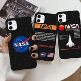 For iPhone 12 13 11 Case NASA Bling Fashion Black Phone Case For iPhone 11 13Pro For iPhone 11 X Xs Max 6 7 8plus 6splus Cover Capas iPhone Case