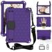 Dteck Kids Case For Amazon Kindle Fire HD 8 / HD 8 Plus Tablet (10th Generation 2020 Release) Heavy Duty Shockproof Kickstand Case with Removable Shoulder Strap/Flexible Handle Strap Purple + Black