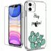 Cute Cactus Painting Phone Case with Screen for iPhone 8Plus 7Plus/4s/Protector for iPhone 6s 7 8 XS Max 13 Case TPU Cover