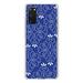 DistinctInk Clear Shockproof Hybrid Case for Galaxy S20 ULTRA / 5G (6.9 Screen) - TPU Bumper Acrylic Back Tempered Glass Screen Protector - Dark Blue White Floral