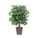 Vickerman 4 Artificial Ficus Bush Square Brown Plastic Container Silk