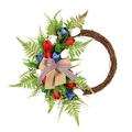 American Independence Day Wreath USA July 4th Artificial Wreath Garland Glory Patriotic American Flag Wreath 4th of July Porch Decoration Front Door Outdoor Hanging Celebrate Wreath Decor