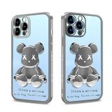 FIEWESEY for iPhone 14 Case for iPhone 14 Pro Case for iPhone 14 Plus Case for iPhone 14 Pro Max Case Luxury Cool Bear Clear 3D Bear Shockproof Plating Phone Cover for iPhone 14 Pro(Silver)