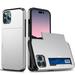 Suitable For IPhone14 Mobile Phone Case Slide Card 2-in -1 Anti-fall Wallet Protective Cover Silver