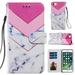 iPhone 8 Case 4.7 inch iPhone 7 Cover iPhone SE 2020 2nd Gen Cover with Card Holder Allytech Stand PU Leather Folio Flip Protective Case with Hand Strap for iPhone 7/8/SE 2020 Pink White Marble