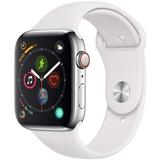 (Used) Apple Watch Series 4 GPS+LTE w/ 40MM Stainless Steel Case & White Sport Band
