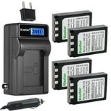 Kastar 4-Pack Li-10B Battery and LCD AC Charger Compatible with Olympus Camedia C-50 Zoom Camedia C-60 Zoom Camedia C-70 Zoom Camedia C-470 Zoom Camedia C-760 Ultra Zoom Camedia C-765 Ultra Zoom