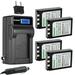 Kastar 4-Pack Li-10B Battery and LCD AC Charger Compatible with Olympus Camedia C-50 Zoom Camedia C-60 Zoom Camedia C-70 Zoom Camedia C-470 Zoom Camedia C-760 Ultra Zoom Camedia C-765 Ultra Zoom