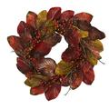Nearly Natural 24 in. Harvest Magnolia Leaf & Berries Artificial Wreath