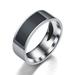 NFC Mobile Phone Tag Smart Ring Stainless Steel 8mm Wide Smart Wearable Ring Smart Ring Couple Ring (Black 10)ï¼Œ2pcs