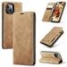 KONEE Phone Case Compatible with iPhone 14 Plus Leather Case PU Leather Flip Phone Case with [Card Slot] [Stand Function] Foldable Phone Case for iPhone 14 Plus Case Brown