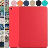 iPad 9 2021 iPad 8 2020 iPad 7 2019 10.2 Inch [iPad 9th 8th 7th Gen ] A2602 A2604 A2270 A2197 A2603 A2428 A2429 Full Body Protective Soft Back Cover with Wake/Sleep Feature - Red