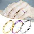 Apmemiss Wholesale 2Mm Stainless Steel Smooth Ring Titanium Steel Couple Ring Jewelry Size 5-12