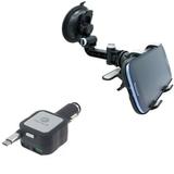 Car Charger w Car Mount for Samsung Galaxy A73 5G A53 5G A33 5G A13 5G A03s Phones - Retractable 4.8Amp Type-C 2-Port USB Dash Windshield Holder Cradle