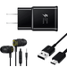 OEM EP-TA20JBEUGUS 15W Adaptive Fast Wall Charger for Sony Xperia XZ Includes Fast Charging 10FT USB Type C Charging Cable and 3.5mm Earphone with Mic â€“ 3 Items Bundle - Black