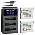 Kastar 2 Pack Battery and LCD Triple USB Charger Compatible with Pentax Optio RZ18 Megazoom X70 Optio WG-1 WG-1 GPS Optio WG-2 WG-2 GPS Optio WG-3 Optio WG-3 GPS Optio WG-4 Optio WG-5 GPS