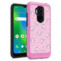 Capsule Case Compatible with Cricket Influence [Carbon Edge Shockproof Woman Girly Design Heavy Duty Pink Case Phone Cover] for AT&T Maestro Plus (V350U) 2021 Release (Pink Cupcake)