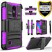 LG Aristo Case LG LV3 Case LG Phoenix 3 Case LG K8 2017 Case Dual Layers [Combo Holster] Case And Built-In Kickstand And Circlemalls Stylus Pen (Purple)