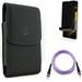 Privacy Screen Protector & Purple 6ft PD Cable & Case Belt Clip for Samsung Galaxy S21 Ultra Phone - TPU Film Fingerprint Works & Type-C to USB-C Long Charger Cord & Leather Accessory Bundle