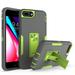 Allytech Case for iPhone 8 Plus/ iPhone 7 Plus 5.5 TPU + PC Hybrid Shockproof Cover with Magnetic Car Mount Flip Kickstand Non-Slip Rugged Case for iPhone 7 Plus/8 Plus Gray+Green