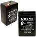 2x Pack - Compatible Light Alarms DS3 Battery - Replacement UB645 Universal Sealed Lead Acid Battery (6V 4.5Ah 4500mAh F1 Terminal AGM SLA) - Includes 4 F1 to F2 Terminal Adapters