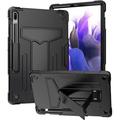 Epicgadget Samsung Galaxy Tab S7 FE and Galaxy Tab S7+ 12.4 Case - Dual Layer Heavy Duty Stand Case for Galaxy Tab S7 FE (2021) and Galaxy Tab S7 Plus (2020) 12.4 inch Tablet (Black/Back)