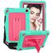 All-New Kindle Fire 7 Tablet Case (12th Gen 2022 Release) SOATUTO Lightweight Armor Cover Full Body Rugged Hands Free Viewing Stand Fire 7 2022 Tablet Case for Amazon Fire 7 Kids Tablet - Green+Pink