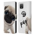 Head Case Designs Officially Licensed Animal Club International Faces Pug Leather Book Wallet Case Cover Compatible with Google Pixel 4
