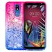 FIEWESEY for LG K40 Case Liquid Glitter Diamond Quicksand Cute TPU Protective Cover for Girls and Women Phone Case for LG K40/LG Solo Lte/LG LMX420/LG X4 2019(Blue/Purple)