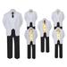 5-7pc Formal Black White Suit Set Mustard Bow Long Tie Vest Boy Baby Sm-20 Teen